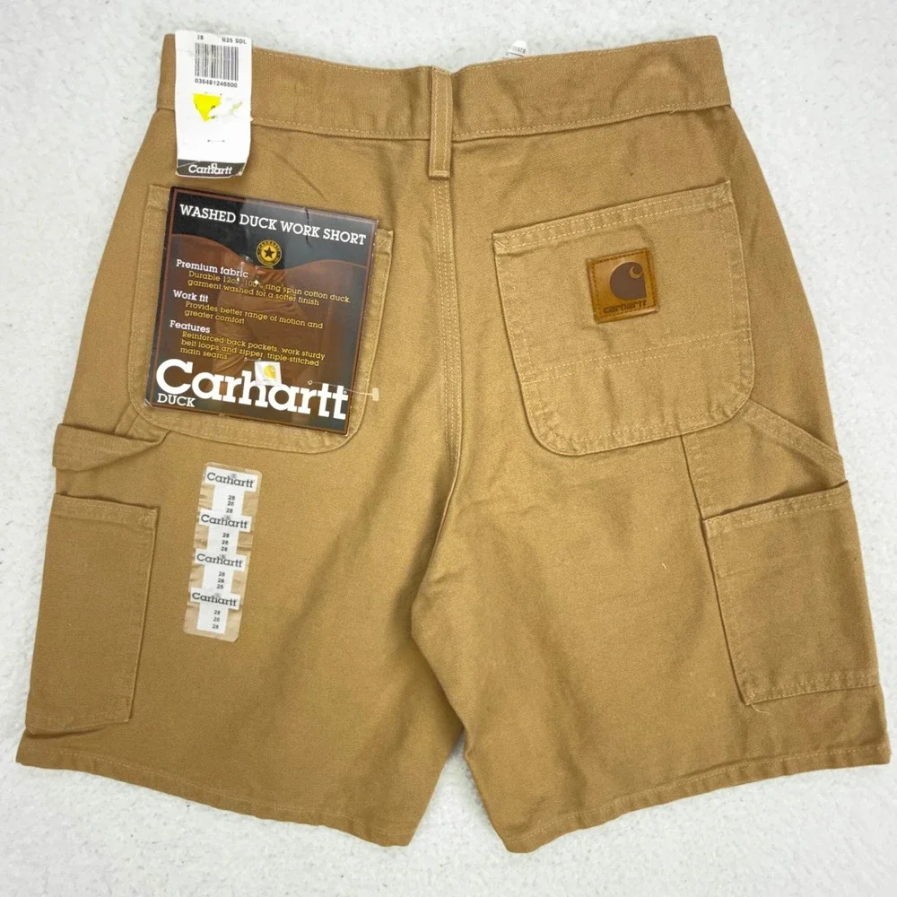 Carhartt Washed Duck Work Shorts Mens 28 B25 SDL Saddle Brown NWT NOS